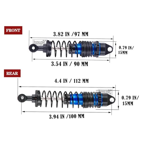 Upgrades for 1/10 Rustler/Slash/Stampede 4x4,RC Shocks&Steel Drive Shaft CVD&Adjustable Turnbuckles Camber Links&A Arm&Caster Block,Steering Blocks,Stub Axle Carriers,Wheel Hex&Hex Hub,Blue - color: (1Set)Navy Blue