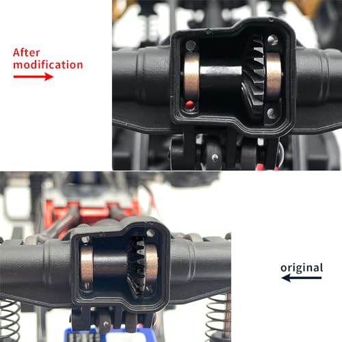 LSG 24T/12T Steel Gear Helical Diff Front Rear Axle Gear Set Ring Gear Pinion Gear for 1/18 Tra-xxas TRX4-M RC Crawler Upgrades Accessories