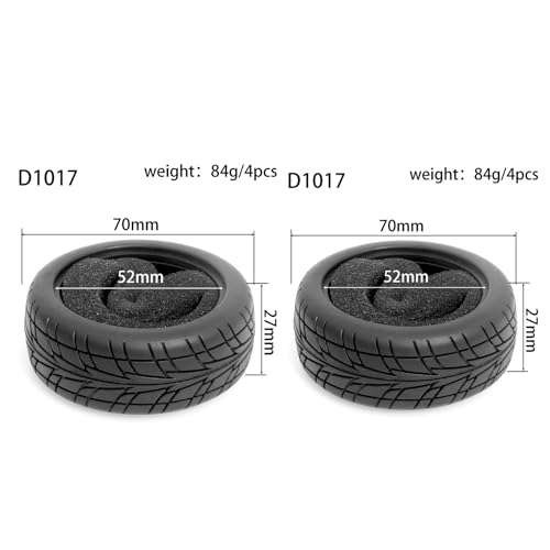 8pcs 1/10 RC Drift Tires 65 * 26mm for On Road Racing Car Drift RC Touring Car (Style D) - style: style D
