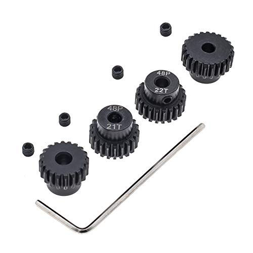 4pcs 48P Pinion Gear 3.175mm Set Hardened 20T 21T 22T 23T 48DP Pitch Gears RC Upgrade Part with Screwdriver