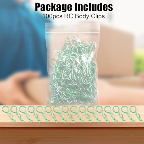 100pcs Universal RC Body Clips Pins - Compatible with Traxxas, Arrma, Redcat, Axial, HPI, HSP, Exceed, Himoto, Losi, RC4WD, Tamiya, Fits 1/8, 1/10, 1/12 Scale RC Cars, Trucks, Crawlers, Buggies - color: -Green-