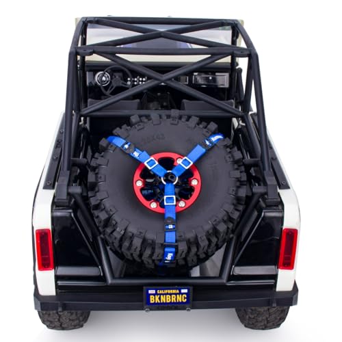 Y Strap for Spare Tire,1/10 Scale RC 3-Point Adjustable Spare Tire Tie Down Strap fit for Traxxas UDR TRX-4 Axial 90048 RR10 1.9" 2.2" Tire Roof Rack Accessories 3 Way Ratchet Strap Tie Down (Blue) - color: Blue