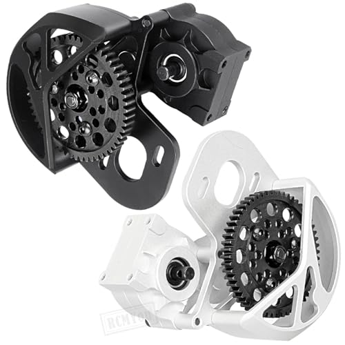 Transmission Gearbox Upgrades Part for 1/10 SCX10, SCX10 II 90046,90047,AX10 RC Crawler Truck,Aluminum Center Transmission Gearbox Hops up,Black - color: Black for Upgrades