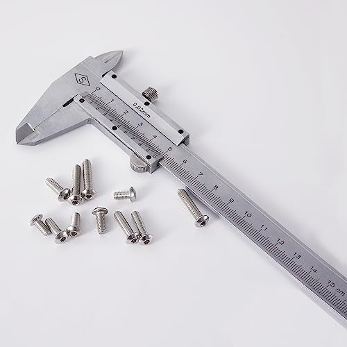 M4 x 8mm 10mm 12mm 16mm 20mm Button Head Socket Cap Screws Bolts, Stainless Steel 304, Metric Allen Hex Drive, Bright Finish, Fully Threaded, Assortment Kit 100PCS - size: Button M4x8-20 mm