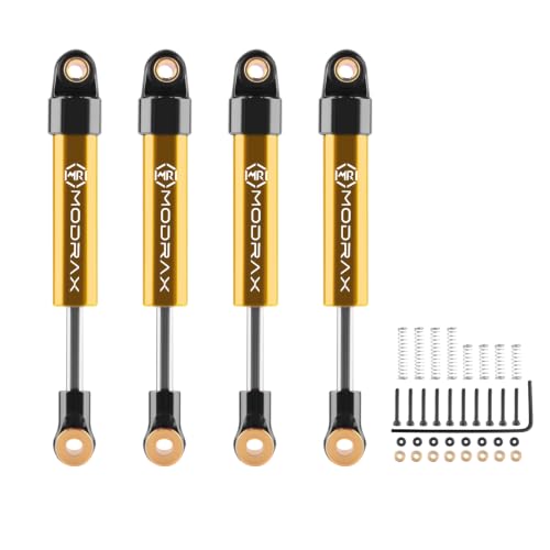 40mm Shock Adjustable Inner Spring Shocks for SCX24 AX24, Black Gold | Ultra-thin CNC Aluminum Micro Dampers, Multi Mode Adjustment, Low Friction Damping Shaft - color: Black Gold