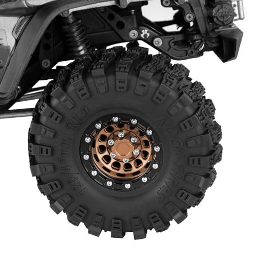 Aluminum 1.9 Beadlock Wheel Rims with Adjustable Offset for 1/10 RC Crawler Car SCX10 SCX10 II 90046 SCX10 III AXI03007 TRX4/6 Gen7/8 D90 VS4-10,BRCatWPark 4pcs Double Beadlock Wheel Rims,Brown - color: Brown - (Rims)