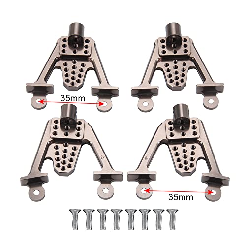 4PCS Aluminum Front & Rear Shock Tower Hoops, Titanium | Bracket Mount, Upgrade Parts, For Axial SCX10 1/10 Scale, Crawlers Truck Car - color: Titanium