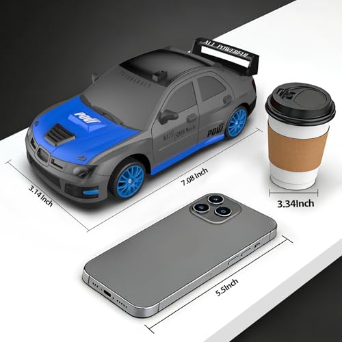 Remote Control Car RC Drift Car 2.4GHz 1:24 Scale 4WD 15KM/H High Speed Model Vehicle with LED Lights Drifting Tire Racing Sport Toy Car for Adults Boys Girls Kids Gift - color: F-grey