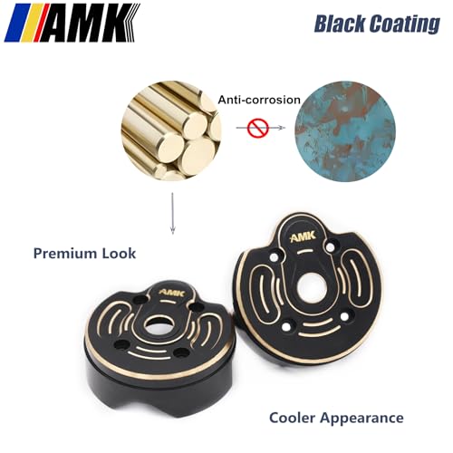 AMK SCX10 III Brass Kit 676g Metal Bumper Front Rear Set Diff Cover Front Rear Axle Housing Portal Steering Knuckle Caps for 1/10 RC Crawler Axial SCX10 Upgrades AR45P