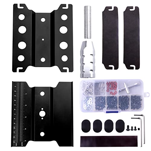 Aluminum Alloy RC Car Repair Work Stand Hobby Tool Set 360 Degree Rotation Lift/Lower and RC Screws Kit Repair Tool Box for 1/8 1/10 1/12 1/16 1/18 RC Car Truck Buggy Models (Black) - color: Black