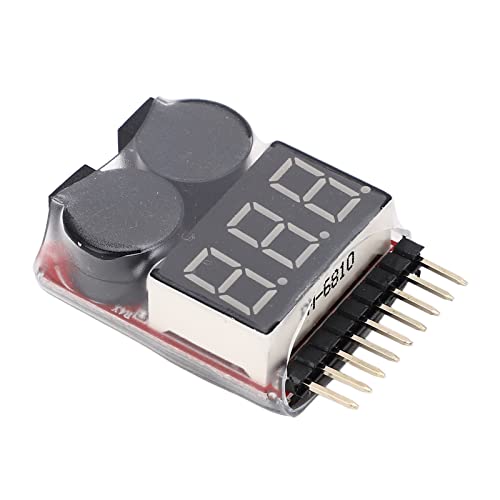 4 PCS 2 in 1 1 8S Lipo Battery Voltage Tester Monitor Low Voltage Buzzer Alarm RC Battery Checker