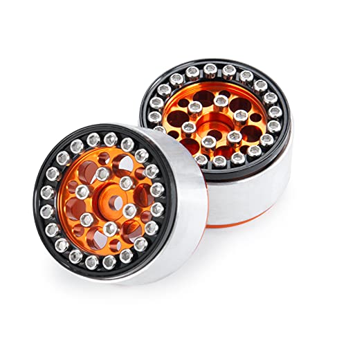 SWX 1.0 4Pcs Gold Beadlock Wheels Rim for SCX24 1/24 Crawler | Gold Beadlock Wheels, 1.0, SCX24, 1/24 Crawler, 4Pcs - color: Gold
