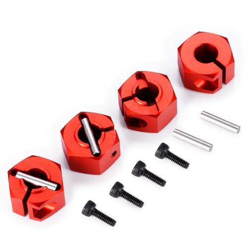 Wheel Hex Hub 12mm for Tra-xxas 1:16 Mini Maxx 4WD XRT VXL-3S Monster | Truck Upgrades Red Aluminum 7075 Alloy Adapters - color: Red
