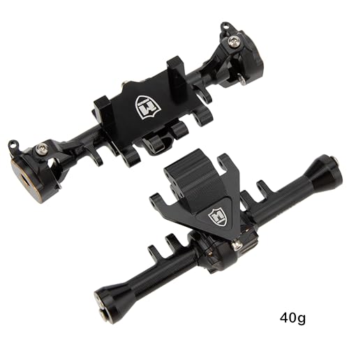 MEUS RACING Ascent 32 Axle Housing with Skid Plate Diff Cover and Steering Knuckles Kit for Redcat Ascent-32 1/32 RC Crawler Upgrades (Black) - color: Black