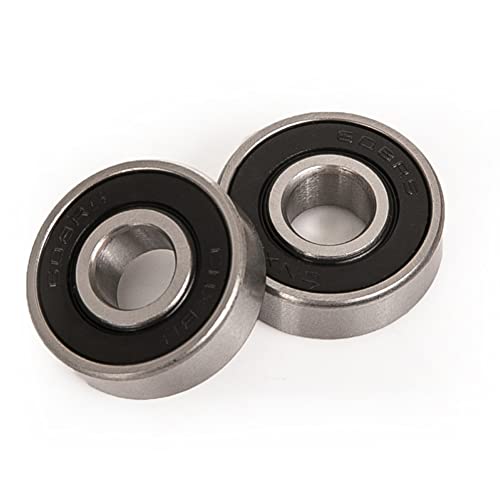 10 PCS 608-2RS Double Black Rubber Sealed Deep Groove Ball Bearings 8x22x7mm, Deep Groove Ball Bearing ABCE-3 Pre-Lubricated, Chromium Bearing Steel (608-2RS-BK, 10) - size: 608-2RS-Black