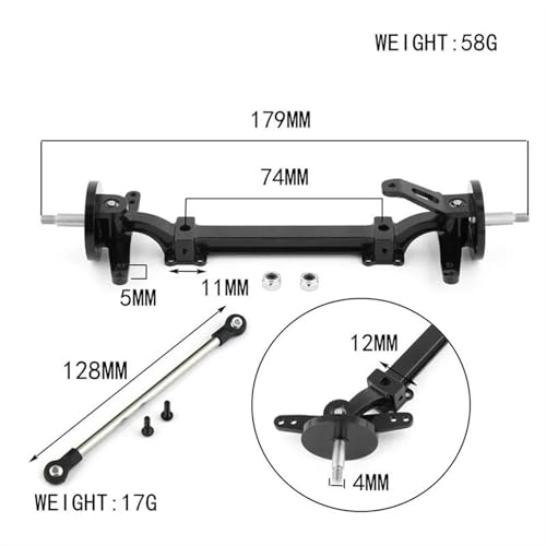 RC Car Accessories for Tamiya 1/14 Metal Front Axle Steering Assembly Link Pole Linkage Rod No Power Steering Rod RC Truck Tractor Car Upgrades Parts(Size 3) - size: Size 3