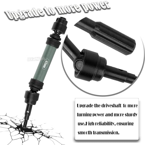 Drive Shaft Axles Upgrades Part for 1/10 4WD Slash/Rustler/Stampede/Jat0 4X4(BL-2s)(VXL),F0rd F15O,RC Front & Rear Steel DriveShaft CVD w/Hex Hops Up,#9051#9052,Titanium - color: Titanium - (4pcs Driveshafts)