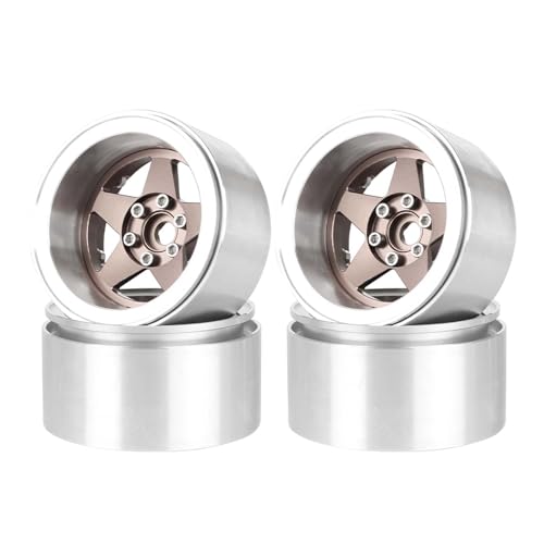 Aluminum 2.2" Beadlock Wheel Offset -10mm Metal Rims for SCX10 RR10 TRX4 VS4-10 Gen8 1/10 RC Crawler Car Upgrade Parts (5-Spoke, Bronze) - color: 5-spoke, Bronze