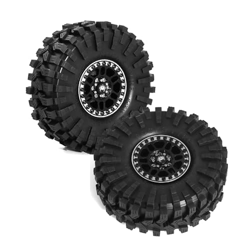 REDSPIDER 1.9 Beadlock Wheels and Tires Set(4PCS) Aluminum 1.9 Wheels All Terrain Tires.for 1/10 Scale Rock Crawler Car Axial SCX10 SCX10 II III 90047 D90 TF2 Tamiya CC01 TRX4 TRX6