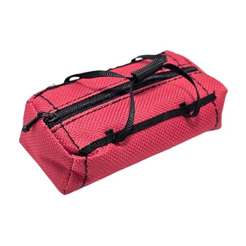 DYNWAVE RC Luggage Carrying Bag Miniature Sports Travel Bag Sturdy Spare Part Lightweught Realistic for 1:10 RC Crawler Car Ornament, Red