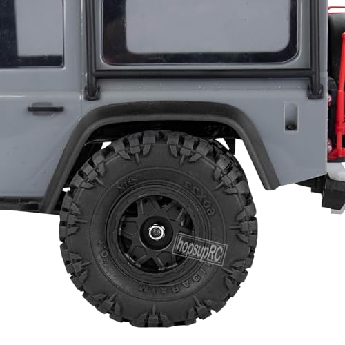 RC 1.0" Plastic Wheel hub and Tire for 1/18 TRX4M 1/24 SCX24 FCX24 Scale RC Crawler Car.Crawler Tires Wheels,4PCS.(Black-A)