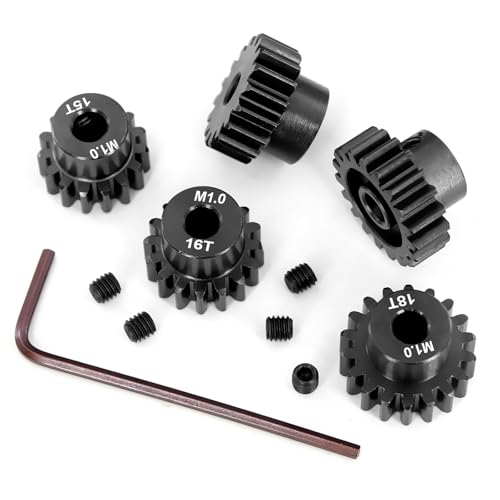 OGRC Mod 1 Pinion Gear 15T 16T 17T 18T 19T 5mm Shaft Pinion Motor Gears | Hardened Steel, 25DP, Fits 1/8 1/10 RC RC Buggy, Short Course, Truggy and Monster Truck