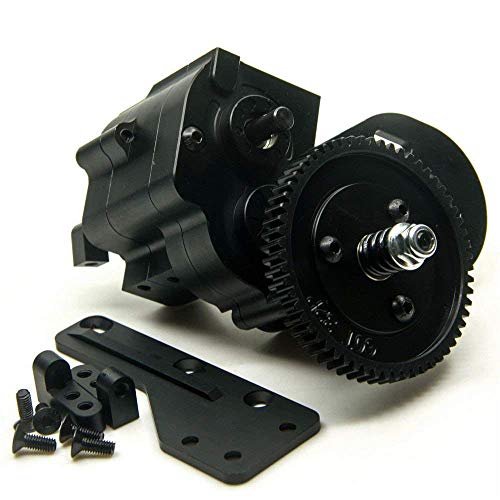 AX2 2 Aluminum Speed Transmission Case Gearbox for 1:10 Axial SCX10 Wraith Honcho RC Car Black
