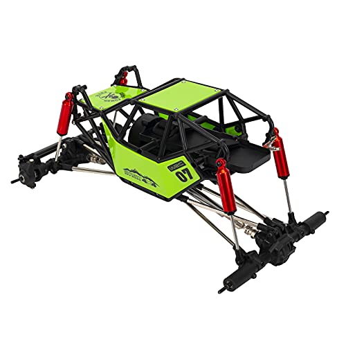 1/10 RC Car 310mm Wheelbase Rock Buggy Frame Chassis with Nylon Tube Roll Cage for 1/10 Remote Control Crawler Car SCX10 90046 TRX4 (Without Wheels, Green) - color: Without Wheels, Green
