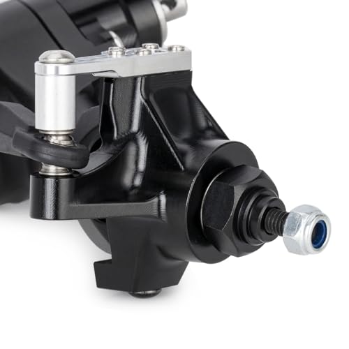 F10T Offset Straight Axle,CNC Machined Aluminum Front Rear Axle Set for VS4-10 SCX10 II Leaf Chassis 1/10 Scale RC Crawler Built (Black) - color: Black