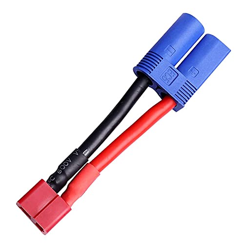 2Pairs EC5 to T Adapter Male Female Connector Plug Set Compatible with Arrma E-flite RC Car Truck Airplane Lipo Battery ESC Balance Charger Motor