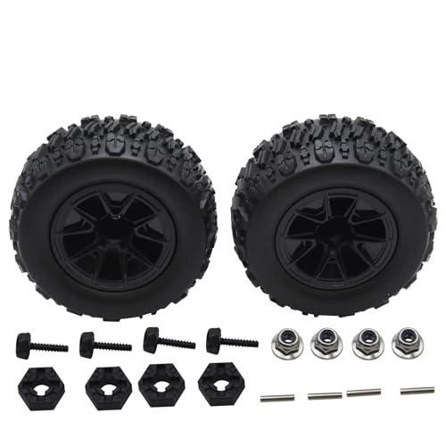 Blomiky 12mm Hex-Hole 3.6 * 1.65 Inch Wheel Tire and Hex Pin Locknuts Accessories Suitable for 1/14 1/16 Hyper Go 14210 14211 H14BM H16BM RC Trucks / 14210 Tire and Locknut