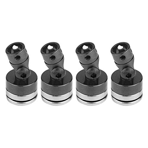 Drfeify 4PCS RC Aluminum Alloy Magnetic Body Post Mount Accessory Fit for SCX10 4WD 1:10 RC Car Model (Black)