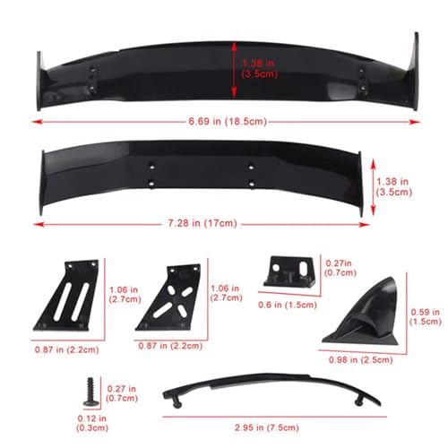 Compatible with 1/10 RC for Racing Drift Car Upgrade Parts Accessories for Universal Rear Wings Drift Road Body Spoiler Wing RC Car Part Accessories