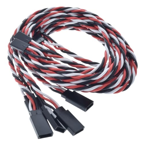 BackBayRC - Twisted 20awg Servo Extension Wire - 100 Strands for RC Vehicles, Drones, E-Bikes - 6 Lengths / 5 Cables per Pack (75CM / 30in / 2.5ft) - style: 75CM / 30in