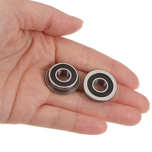 uxcell F698-2RS Flanged Ball Bearing 8x19x6mm Double Sealed Chrome Steel Flange Bearings, 10pcs - size: F698-2RS