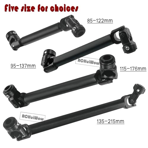 Universal Drive Shaft(135-215MM) Upgrades Part for 1/10 SCX10 II Red cat D90 Gen7/Pro GEN8 RC 4WD,Harden Steel #45 RC Driveshafts,2PCS,Black - size: 135-215mm(2pcs)