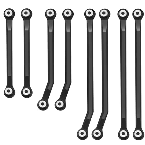 RCHUBAM 8PCS RC Heightened Links Set for 1/18 TRX4M K10 F150 | Aluminum Chassis Link Rod End Kit for TRX4M,RC Replacement Accessories - color: Red