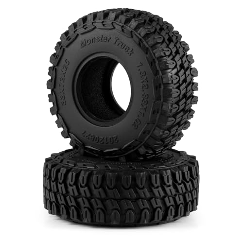 4PCS 1.3" Beadlock Tires with Foam Insert for 1/24 Axial SCX24 AX24 1/18 TRX4M RC Crawler Truck Car Upgrade Parts (C Style) - color: #C Style