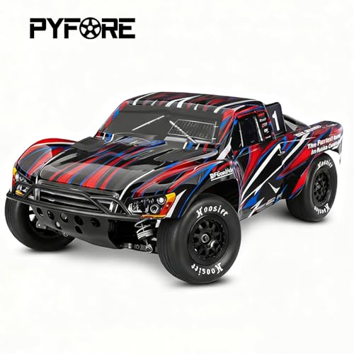 1/10 RC Racing Slick 105x45mm Tires & Wheels Set: Rubber Tires on 12mm Hex Rims for Traxxas Slash, ARRMA Senton, LOSI Short Course Truck - Upgrade (4Pcs)