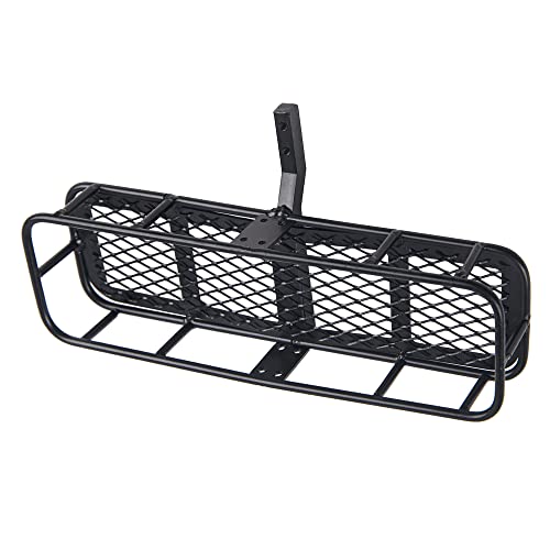 Metal 6.41"x1.92" RC Back Hitch Cargo Carrier Luggage Basket Rear Carrier Mount Trailer Compatible with RC4WD Traxxas TRX4 Axial SCX10 90046 SCX10 III D90 Redcat Gen7 1/10 RC Crawler Car