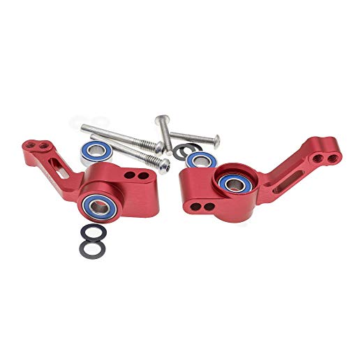 RC Alloy Rear Stub Axle Carriers for Traxxas 1/10 Rustler 4X4, Stampede 4X4, Slash 4X4 4WD-Replaces Part 1952(Pair) - color: Red