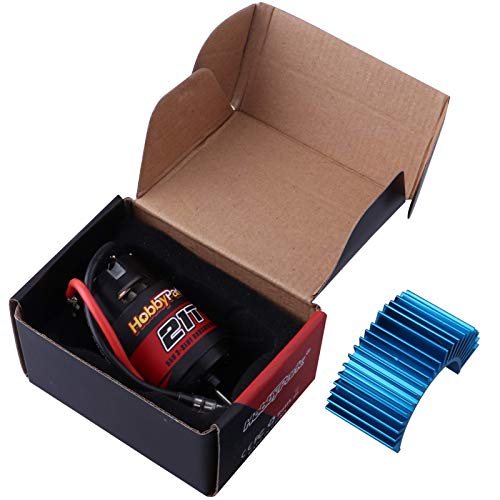 Hobbypark 21T Motor 550 Brushed Motors w/Heatsink for 1/10 RC Crawler Car Traxxas TRX4 TRX6 Axial SCX10 II III Redcat Gen7 Gen8 RC4WD - size: 21T