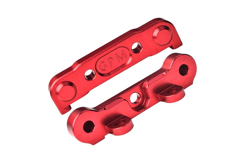 GPM 7075 Alloy Front Hinge Pin Brace Set for Tekno 1/10 MT410 2.0 4X4 Pro SCT410 2.0 (Red) - color: Red