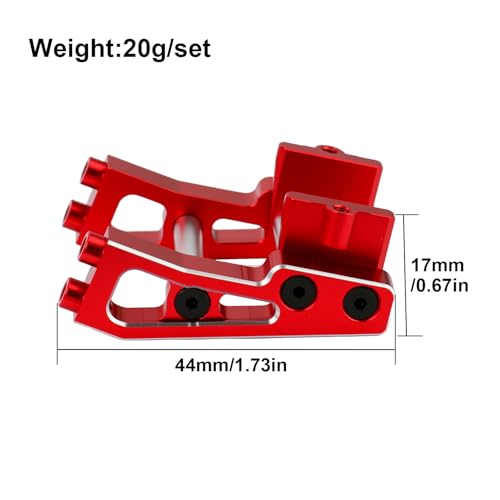 Aluminum Alloy Rear Wing Mount for Arrma 1/14 Typhon GROM Upgrade Parts (Red) - color: Red
