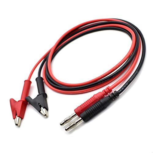 2Pcs 4mm Banana Plug to Alligator Clip Test Lead Wire Cable Set 14AWG for Multimeter Oscilloscope 3 Feet - size: 3Ft