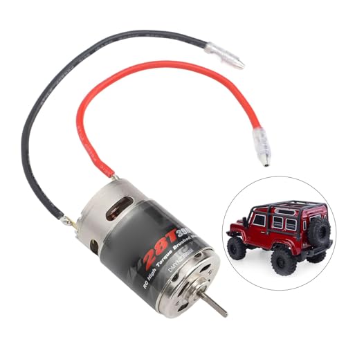 390 28T Brushed Motor,Stainless Steel High Torsion Low Noise Brushed Motor for 1/16 RC Car