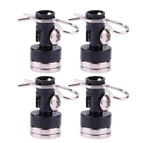 4pcs Magnetic Body Post Mount Clips for 1/10 RC Drift Car – Metal Shell Column with Strong Magnets, No-Drill Installation(Black) - color: Black