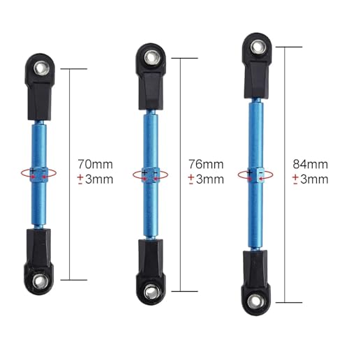 for Traxxas for Slash/Rustler/Hoss/Stampede/Bandit 2WD/4X4 1/10 Adjustable Aluminum Turnbuckles Camber Links W/Rod Ends Rc Parts - color: Blue
