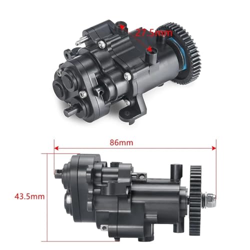 CNC Metal Gearbox with Shifting Slipper Clutch and Transmission Internal Gears Compatible with 1/10 RC Crawler TRX6 G63