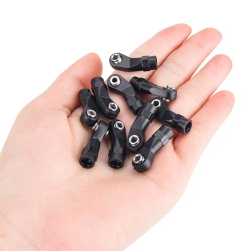 20Pcs RC Linkage Rod Ends,M3 Ball Joint Head Set for Traxxas TRX-4 Axial SCX10 HSP 90046 90047 1/10 RC Crawlers Car Upgrade Parts (20pcs Bent A) - style: 20pcs Bent A